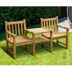 Windsor Vista Teak Companion Seat, Jack and Jill Bench
