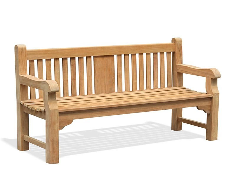 Balmoral 6ft Teak Park Bench, Memorial Garden Bench - 1.8m