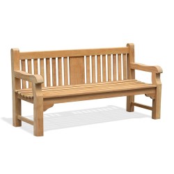 Balmoral 6ft Teak Park Bench, Memorial Garden Bench - 1.8m