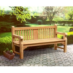 Balmoral 6ft Teak Park Bench, Memorial Garden Bench - 1.8m