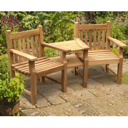 Taverners Teak Companion Seat, Tête-à-Tête Seat