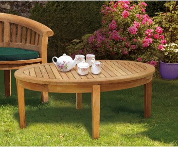 Aria Teak Oval Coffee Table 2