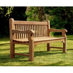 Balmoral 6ft Traditional Chunky Garden Bench, Teak Park Bench – 1.8m