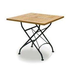 Square Folding Bistro Table, Black – 0.8m
