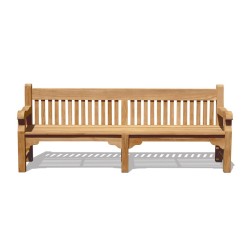 Banchory Solid Wood Teak Park Bench - 2.4m