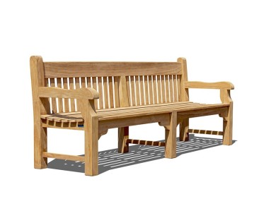 Banchory Solid Wood Teak Park Bench - 2.4m 2