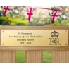 Platinum Jubilee Engraved Brass Plaque, Royal Cypher - 200x50mm