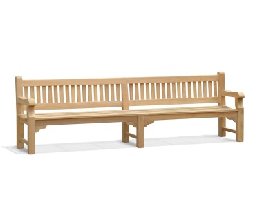 Braemar Heavy Duty Teak Garden Bench - 3m 2