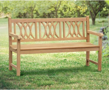 Grosvenor Decorative Teak Garden Bench, Flat Pack - 1.5m