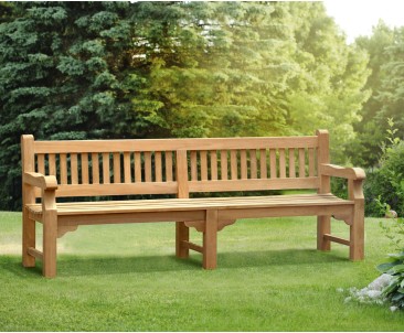 Braemar Large Heavy Duty Teak Garden Bench – 2.4m