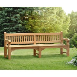 Braemar Large Heavy Duty Teak Garden Bench – 2.4m