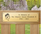 HM Queen Elizabeth II Engraved Brass Plaque (B) - 200x50mm
