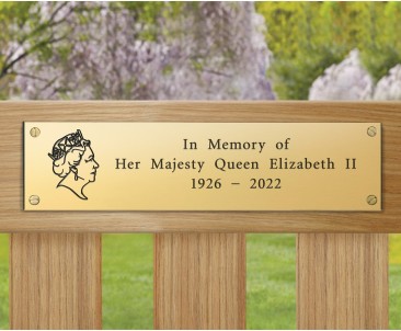 HM Queen Elizabeth II Engraved Brass Plaque (B) - 200x50mm