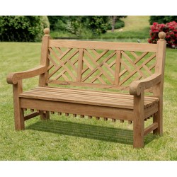Chiswick 5ft Teak Decorative Lattice Bench – 1.5m