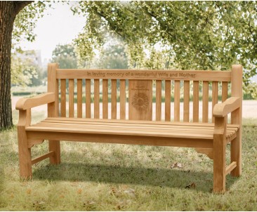 Balmoral 6ft Teak Park Bench, Memorial Garden Bench - 1.8m 2