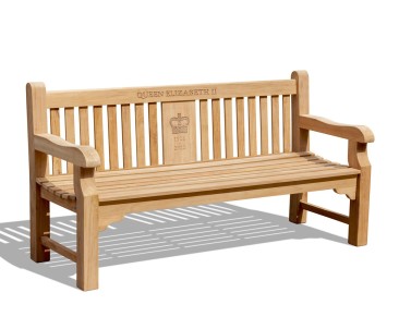 Balmoral Teak Queen Elizabeth II Commemorative Bench - 1.8m 2