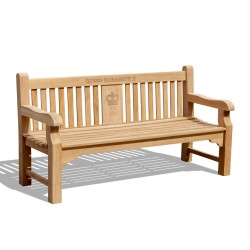 Balmoral Teak Queen Elizabeth II Commemorative Bench - 1.8m
