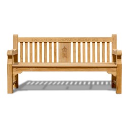 King Charles III Coronation Bench, Royal Cypher, Teak - Balmoral 1.8m