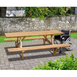 Wheelchair Accessible Picnic Table, Teak - 2.4m