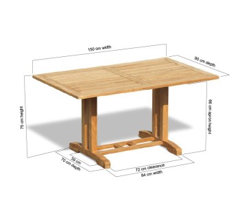 Belgrave Rectangular Teak Garden Table – 1.5m 2