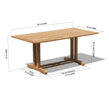 Belgrave Rectangular Teak Garden Table – 1.8m 2