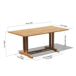 Belgrave Rectangular Teak Garden Table – 1.8m