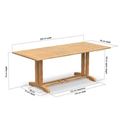 Belgrave Rectangular Teak Garden Table - 2m
