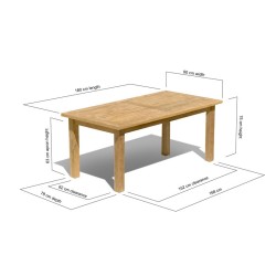 Balmoral Teak 6ft Large Rectangular Garden Table – 1.8m