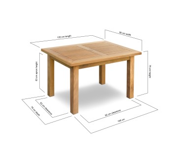 Balmoral Rectangular Teak Garden Table – 1.2m 2