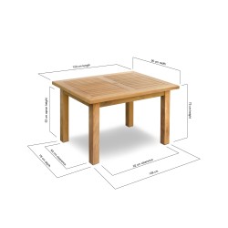 Balmoral Rectangular Teak Garden Table – 1.2m