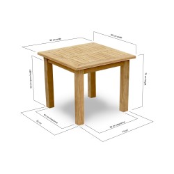 Balmoral Teak Chunky Square Garden Table – 0.9m