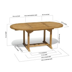 Brompton Bijou Extendable Teak Table, Single-Leaf – 1.2 - 1.8m