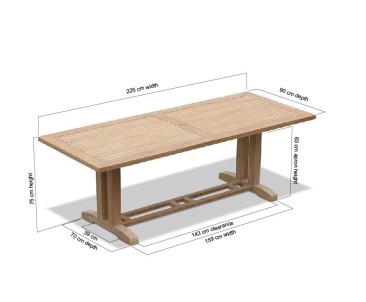 Cadogan Rectangular Teak Outdoor Table – 2.25m 2