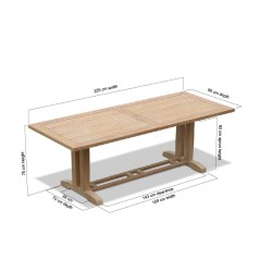 Cadogan Rectangular Teak Outdoor Table – 2.25m