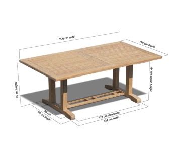 Cadogan Rectangular Pedestal Table – 2m 2