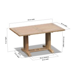 Cadogan Rectangular Outdoor Pedestal Table – 1.5m