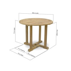 Canfield Teak Round Outdoor Table – 0.9m