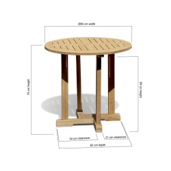 Canfield Teak Small Round Garden Table – 0.8m