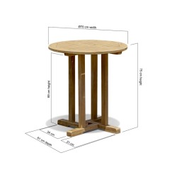 Canfield Outdoor Wooden Poseur Table, Round – 0.7m