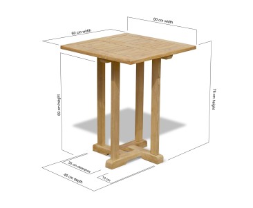 Canfield Teak Square Garden Table - 0.6m 2