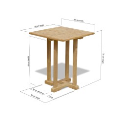 Canfield Teak Square Garden Table - 0.6m