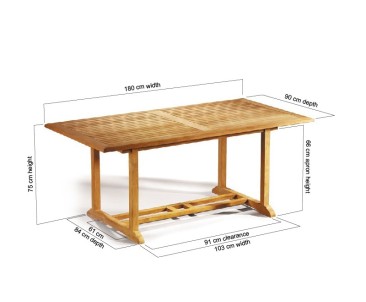 Hilgrove 6ft Teak Rectangular Outdoor Table – 1.8m 2