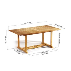Hilgrove 6ft Teak Rectangular Outdoor Table – 1.8m