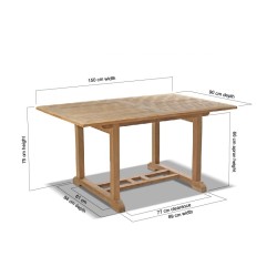 Hilgrove 5ft Solid Wood Rectangular Patio Table – 1.5m