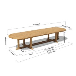 Hilgrove Teak Oval Extra-Large Garden Table – 4m