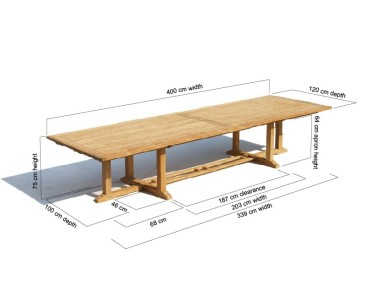 Hilgrove Teak Rectangular Extra-Large Garden Table – 4m 2