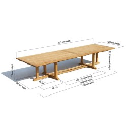 Hilgrove Teak Rectangular Extra-Large Garden Table – 4m