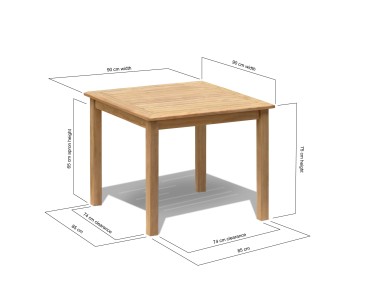 Sandringham Teak Square Patio Table – 0.9m 2