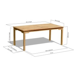 Sandringham Teak Outdoor Table, Rectangular – 1.8m