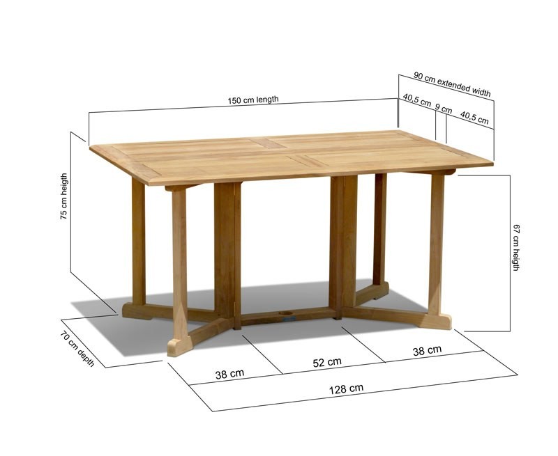 Shelley 5ft Teak Gateleg Drop Leaf...